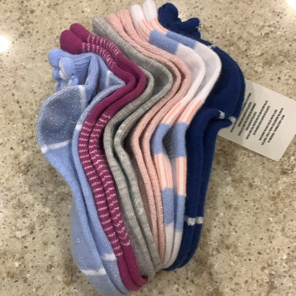 NWT Nordstrom  6-Pack Assorted Quarter Crew Socks Size 10-3